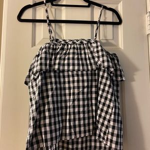 “A New Day” XS black and white top